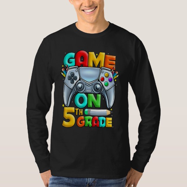 Camiseta Game On 5th Grade Back To School 5th Grade Level U (Frente)