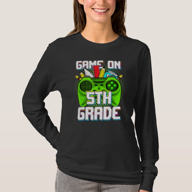 Camiseta Game On 5th Grade Video Game Boys Back To School F (Frente)
