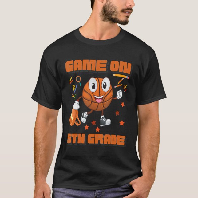 Camiseta Game On 8th Grade Basketball Player Student Backpa (Frente)