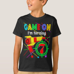 Camiseta Game On I'm Turning 10 anos Boy Laser Tag Birthda