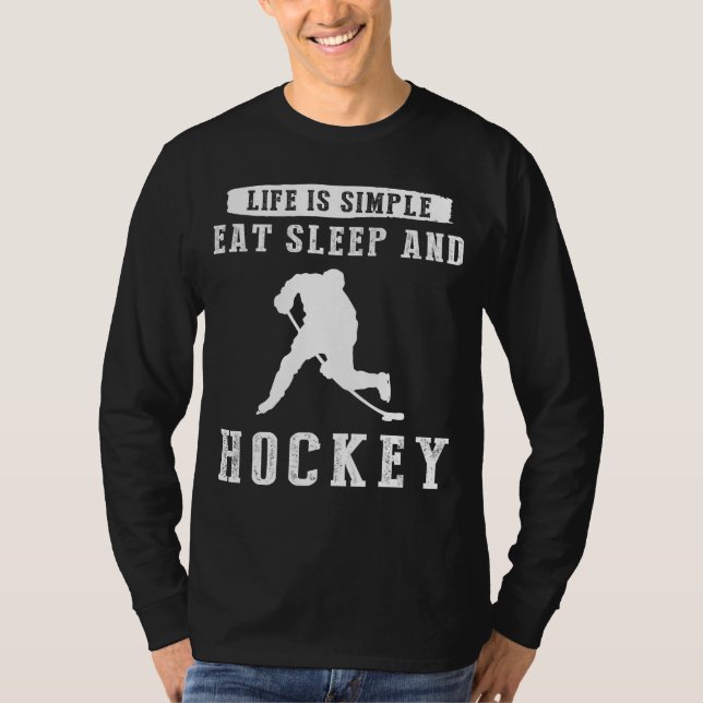 Camiseta Game On, Life: A vida é simples: coma, dorme e hoc (Frente)