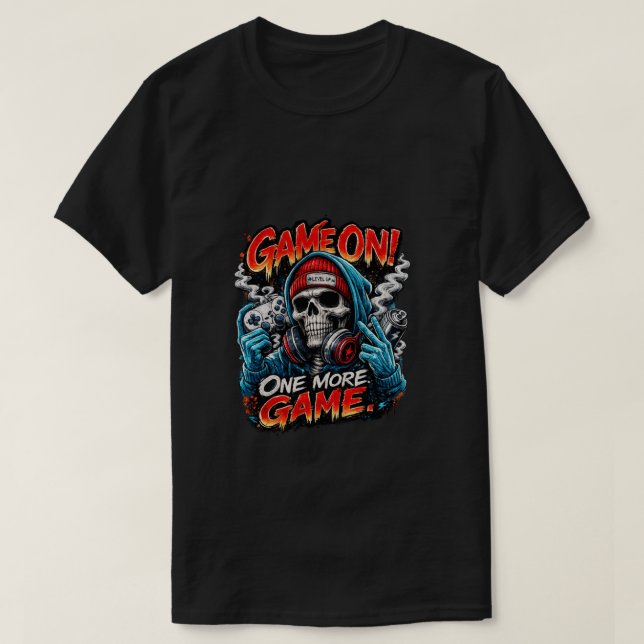Camiseta Game On Skull Gamer (Frente do Design)