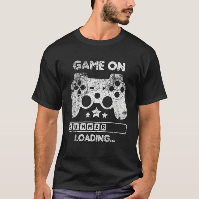 Camiseta Game On Summer Loading Last Day Of School Video Ga (Frente)
