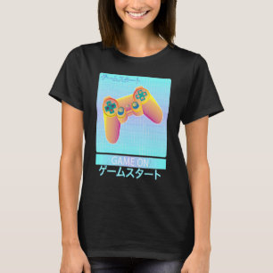 Camiseta Game On Video Game Controller Retro Vaporwave Japa