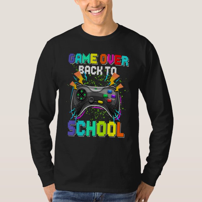 Camiseta Game Over Back To School Video Game Leveled Up Boy (Frente)