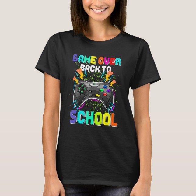 Camiseta Game Over Back To School Video Game Leveled Up Boy (Frente)