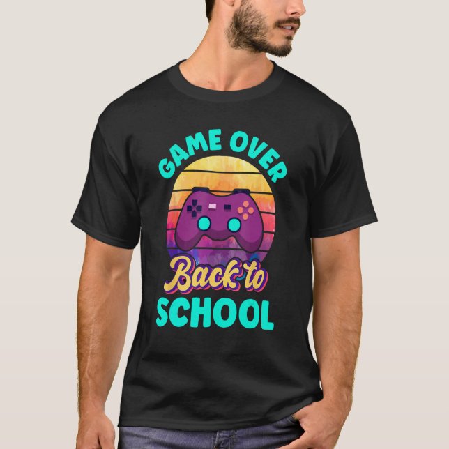 Camiseta Game Over Back To School Video Game Leveled Up Boy (Frente)