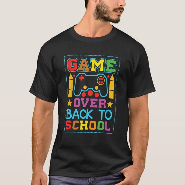 Camiseta Game Over Back To School Video Game Leveled Up Boy (Frente)