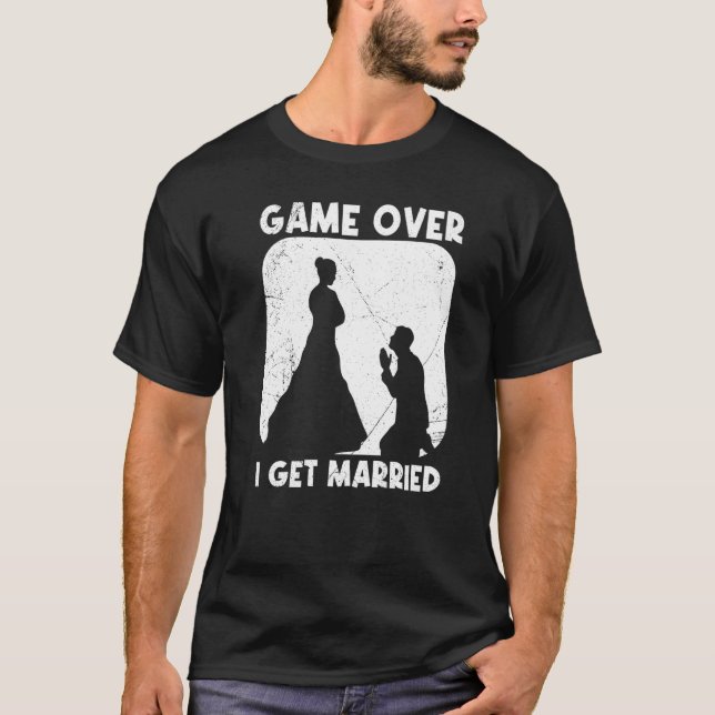 Camiseta Game over bride groom husband and wife wedding (Frente)