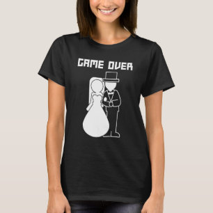 Camiseta Game Over Casamento Divertido Despedida de Solteir
