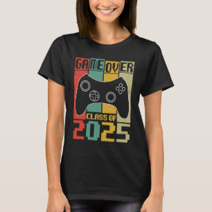 Camiseta Game Over Class of 2025 Engraçado Graduation Gamer