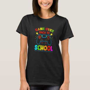 Camiseta Game Over De Volta à Escola Professor Crianças Jog