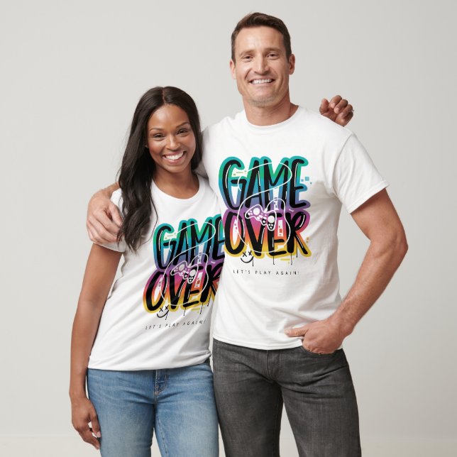 Camiseta Game over graffiti joystick gamer (Unissex)