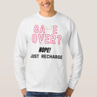 Camiseta Game Over Não Simplesmente Recarregue Neon Gamer
