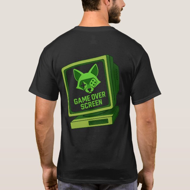 Camiseta “Game Over Screen – Retro Fox Gamer T-Shirt” (Verso)