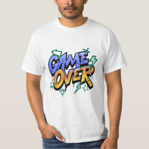 Camiseta Game Over T-Shirt - Gráfico de jogos retrorreflect