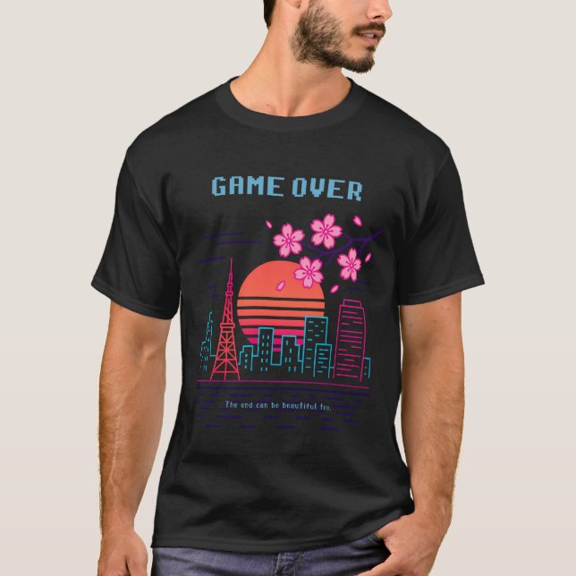 Camiseta GAME OVER – Tokyo Neon Sunset (Frente)