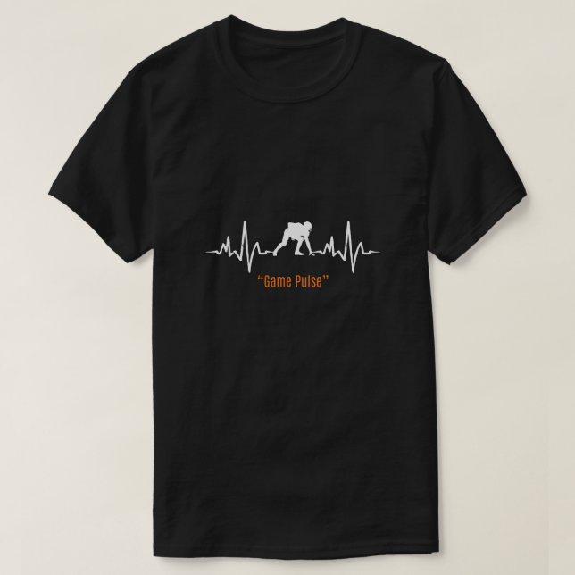 Camiseta Game Pulse Gamer Shirt with Heartbeat Design (Frente do Design)