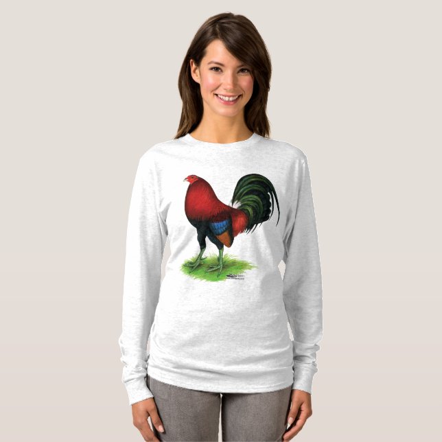 Camiseta Gamecock:  Vermelho Escuro (Frente Completa)