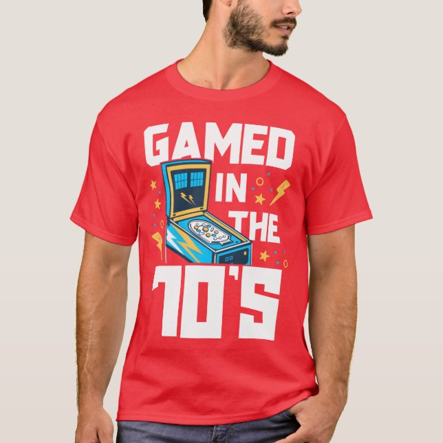 Camiseta Gamed Inhe 70s Pinball For Men Retro Arcade Gift f (Frente)