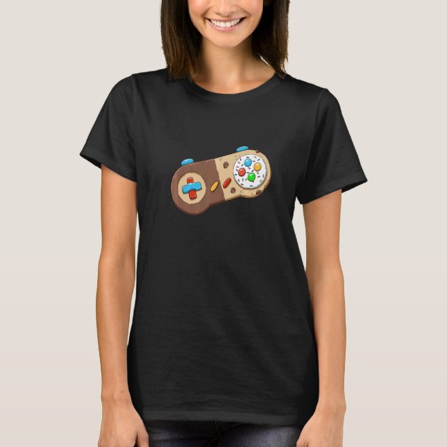 Camiseta gamepad com doces para um Gamer Premium (Frente)