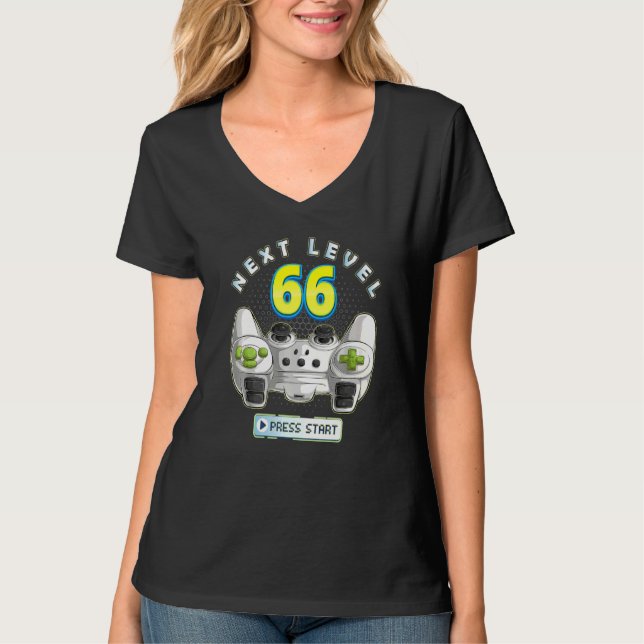 Camiseta Gamer 66º aniversário Próximo nível 66 Game Contro (Frente)