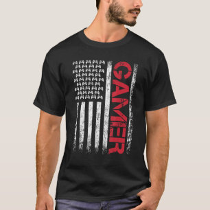 Camiseta Gamer American Flag Videos games Boys Men Gaming 2