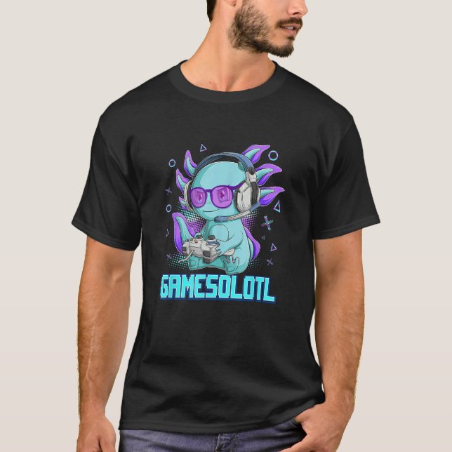 Camiseta Gamer Axolotl  Cute Axolotl Gaming Video Gamer (Frente)