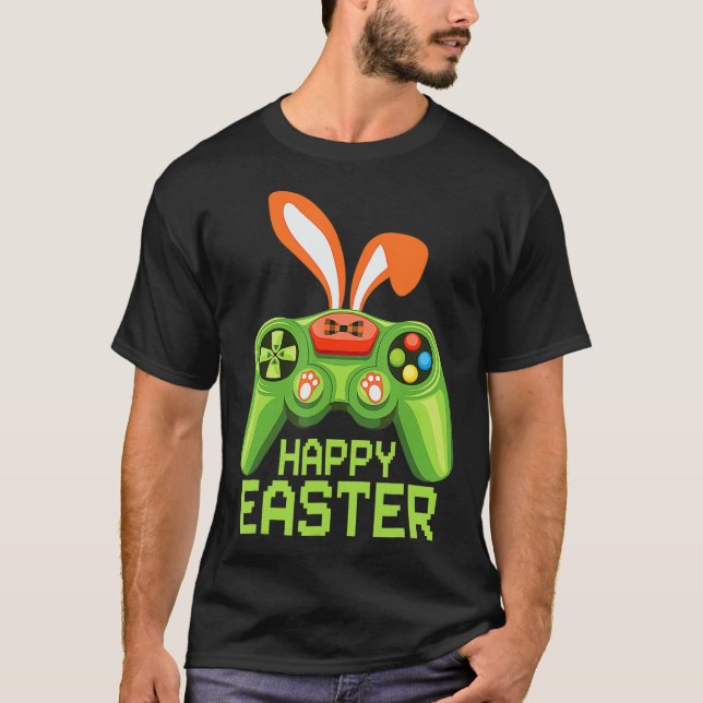 Camiseta Gamer Bo do Controlador de Jogos do Bunny para Jog (Frente)