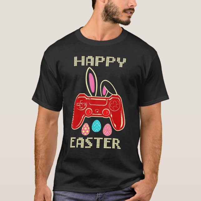 Camiseta Gamer Bo do Controlador de Jogos do Bunny para Jog (Frente)