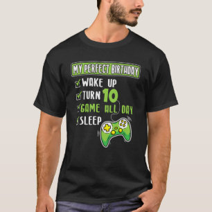 Camiseta Gamer Boy 10 Anos 10ª Festa de aniversário Perfeit