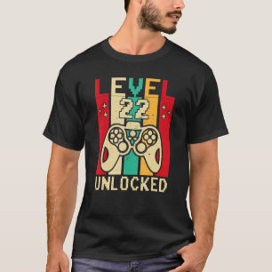 Camiseta Gamer Boy 22nd Dizendo Vintage Nível 22 Ga desbloq