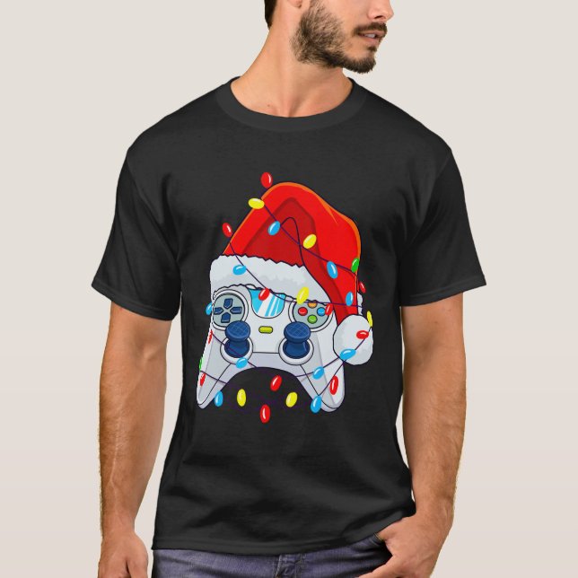 Camiseta Gamer Boys de Natal do Controlador de Jogos 1 (Frente)