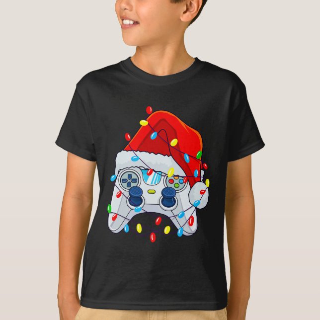 Camiseta Gamer Boys de Natal do Controlador de Jogos 1 (Frente)