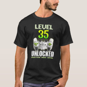 Camiseta Gamer Boys Girls 35th Birthday Level 35 Unlocked 3