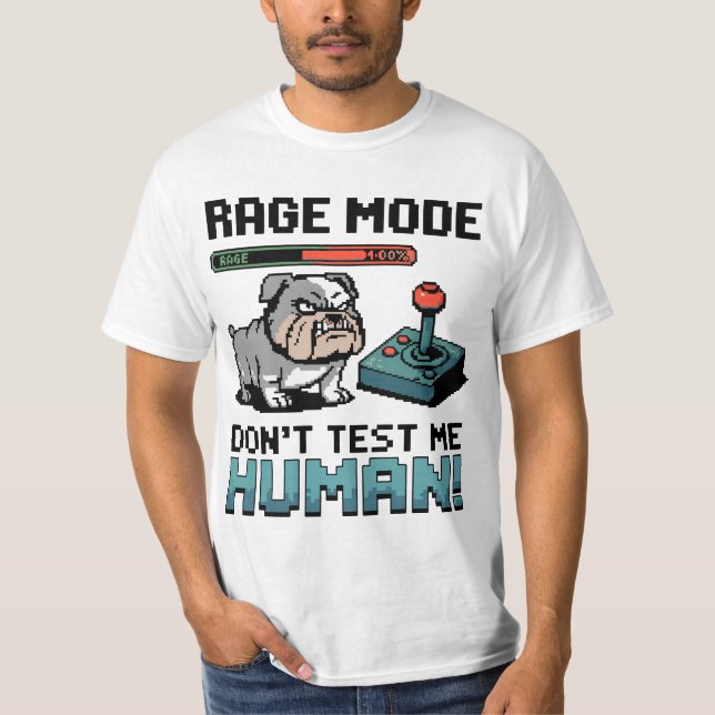 Camiseta Gamer Buldog Irritado - Modo de Corrida Ativado (Frente)