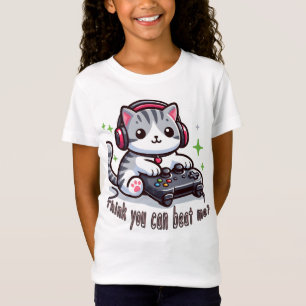 Camiseta Gamer Cat Challenge: Você acha que pode me bater?