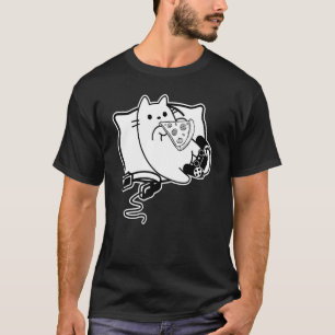 Camiseta Gamer Cat Girl Boy Carregando Cabeçalho E Pad De P