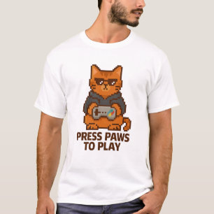 Camiseta Gamer Cat. Retro - Pressione as patas para reprodu
