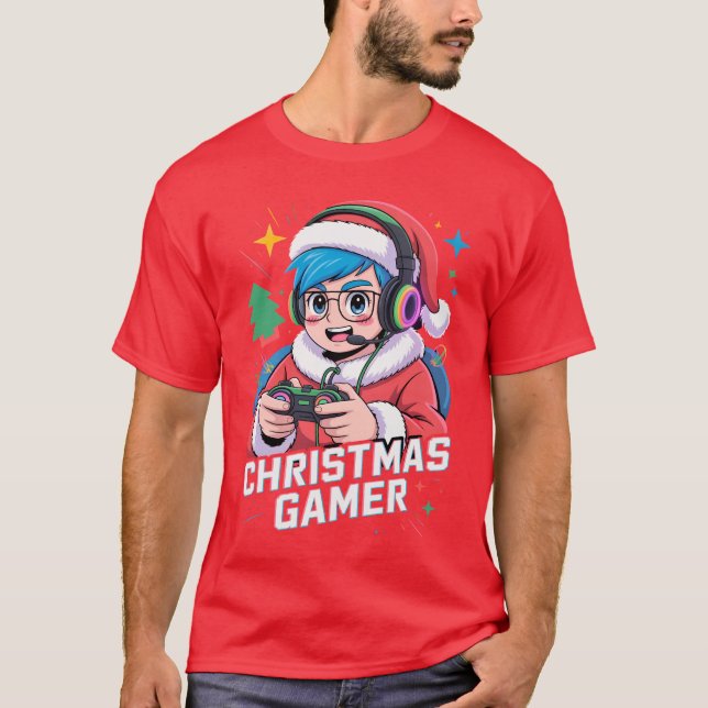 Camiseta Gamer Christmas Gifts Cool Kids Holiday Gamer  (Frente)