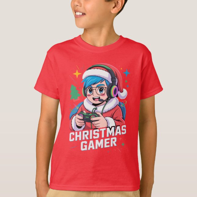 Camiseta Gamer Christmas Gifts Cool Kids Holiday Gamer  (Frente)