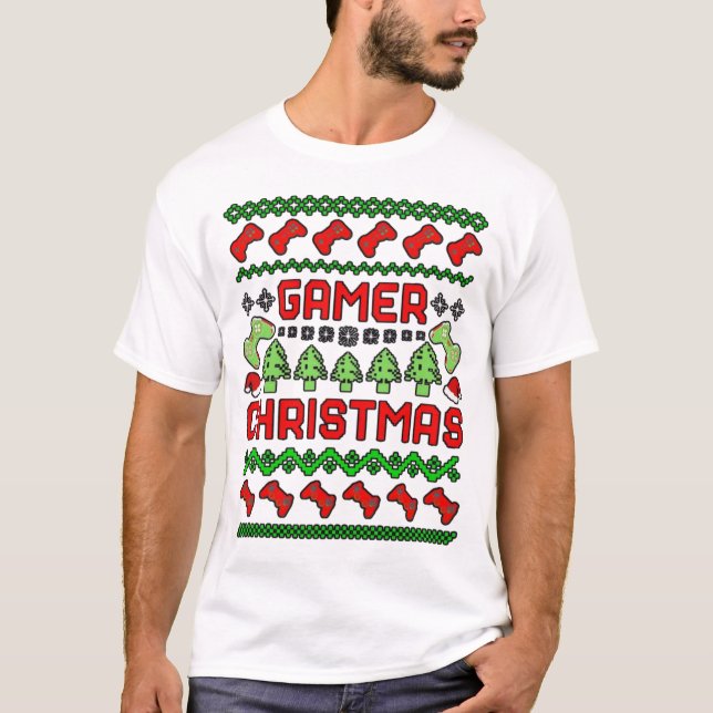 Camiseta 🎮 Gamer Christmas T-Shirt – Funny Holiday Gaming  (Frente)