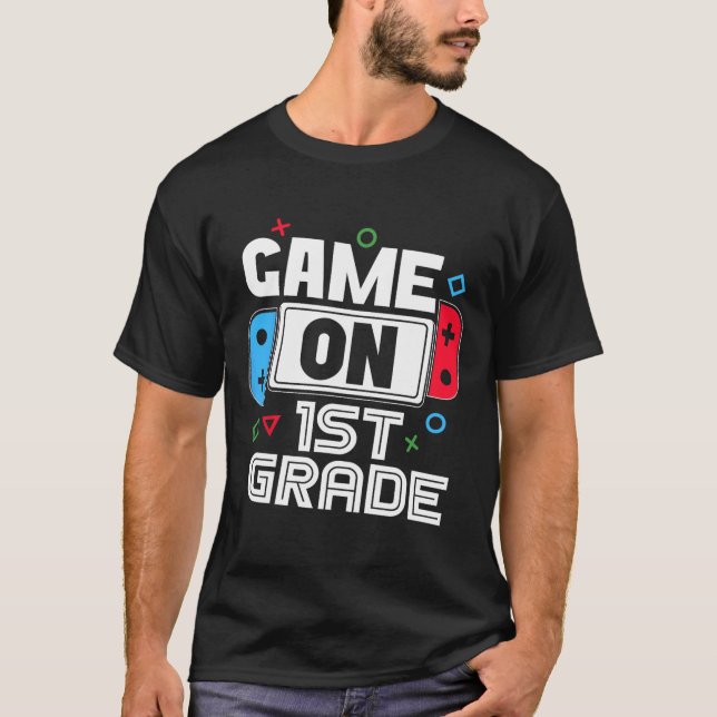 Camiseta Gamer Ck To School Funny Game 1st Grade Kids Boys  (Frente)
