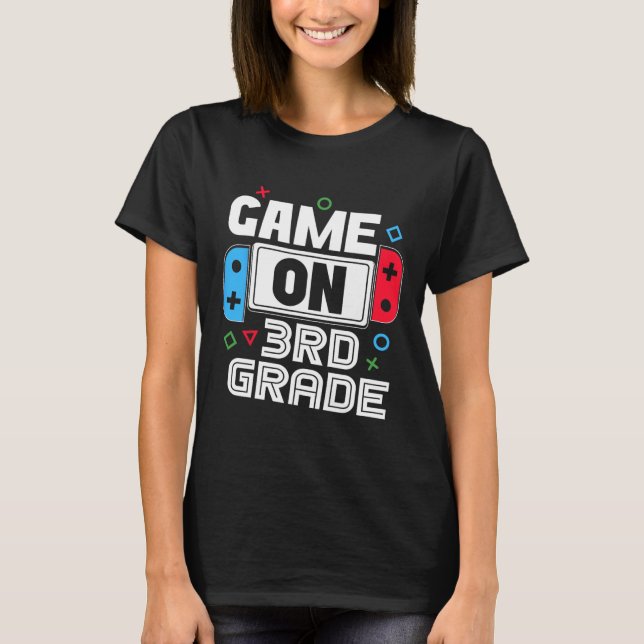 Camiseta Gamer Ck To School Funny Game 3rd Grade Kids Boys  (Frente)