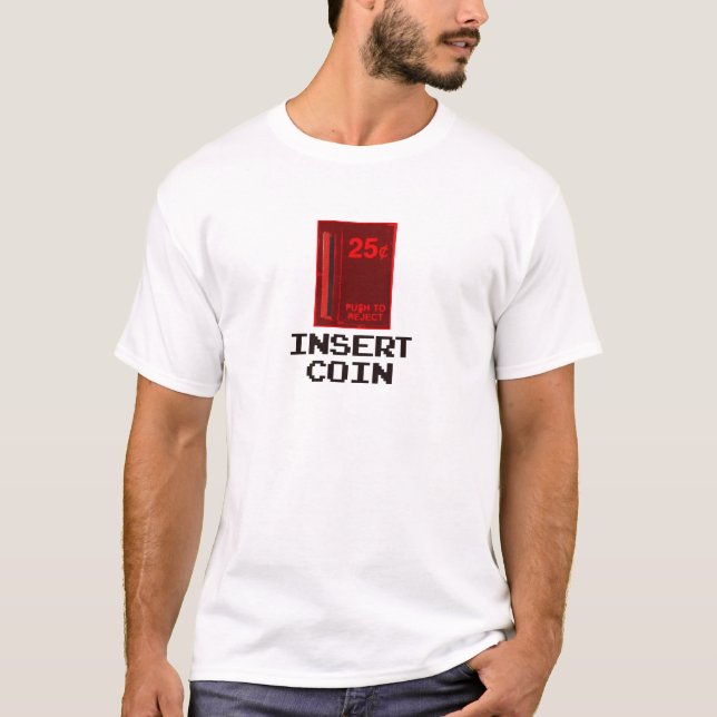 Camiseta Gamer clássico - introduza a moeda (Frente)