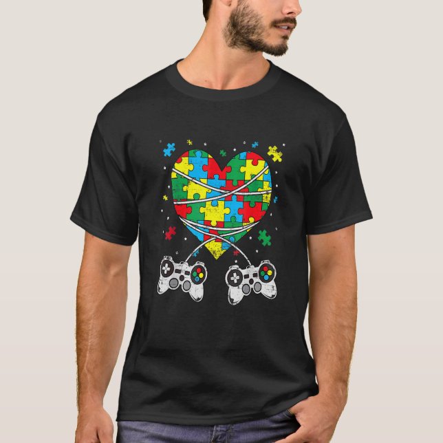 Camiseta Gamer Controller Autism Sensibilização Mês Dia A (Frente)