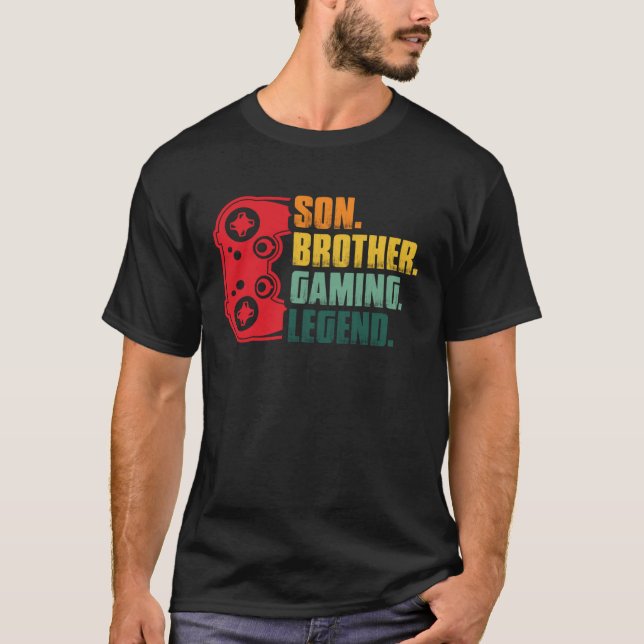 Camiseta Gamer  Controller Gaming Son Brother Playing Sarca (Frente)