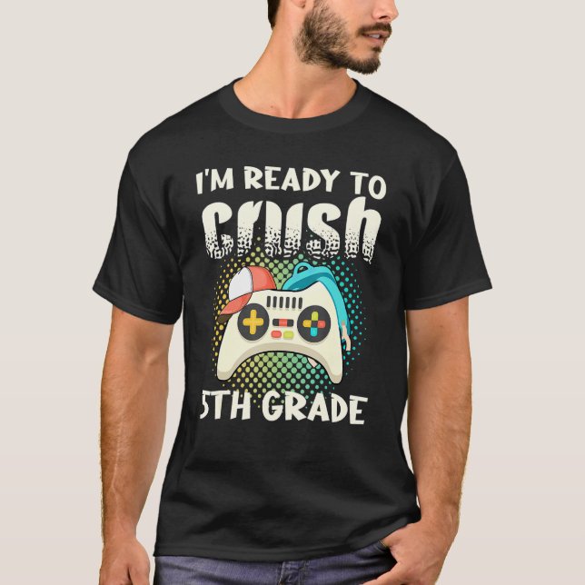 Camiseta Gamer Controller School Im Pronto Para Esmagar O F (Frente)