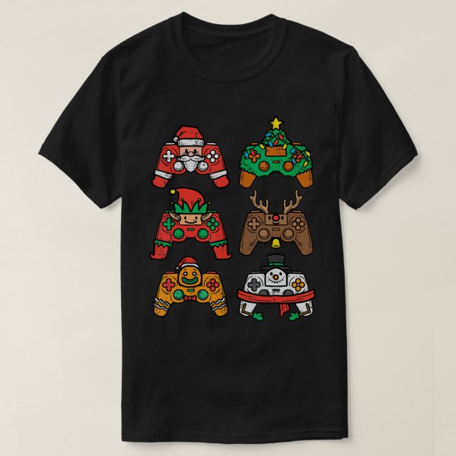 Camiseta Gamer Controller Xmas Gaming Men Ki (Frente do Design)