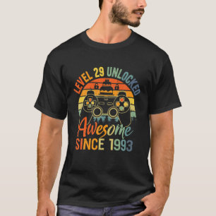 Camiseta Gamer De 29 Anos De Idade Nível 29 Desbloqueado 2